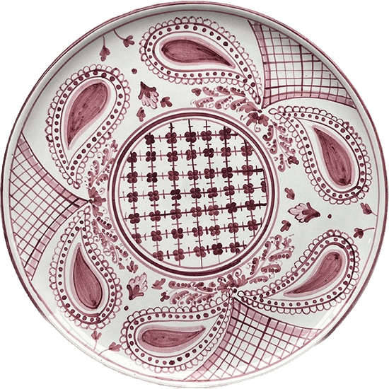 Large Round Bordeaux Bandana Plate