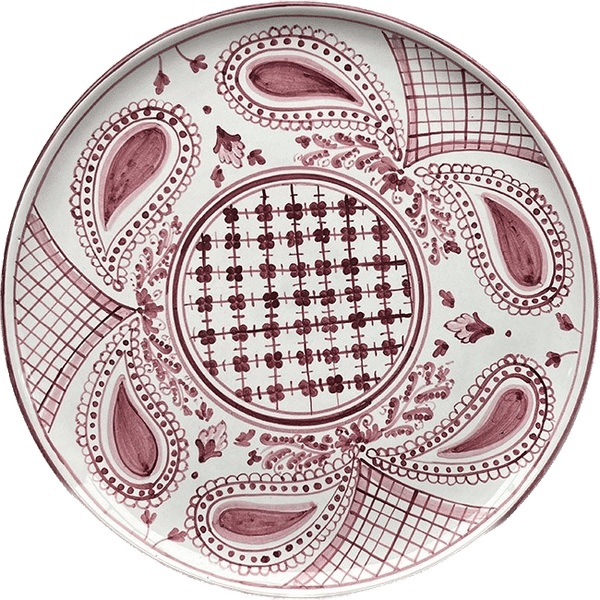 Large Round Bordeaux Bandana Plate