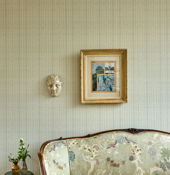 Birdlip - Ice Navy (Grasscloth Wallpaper)