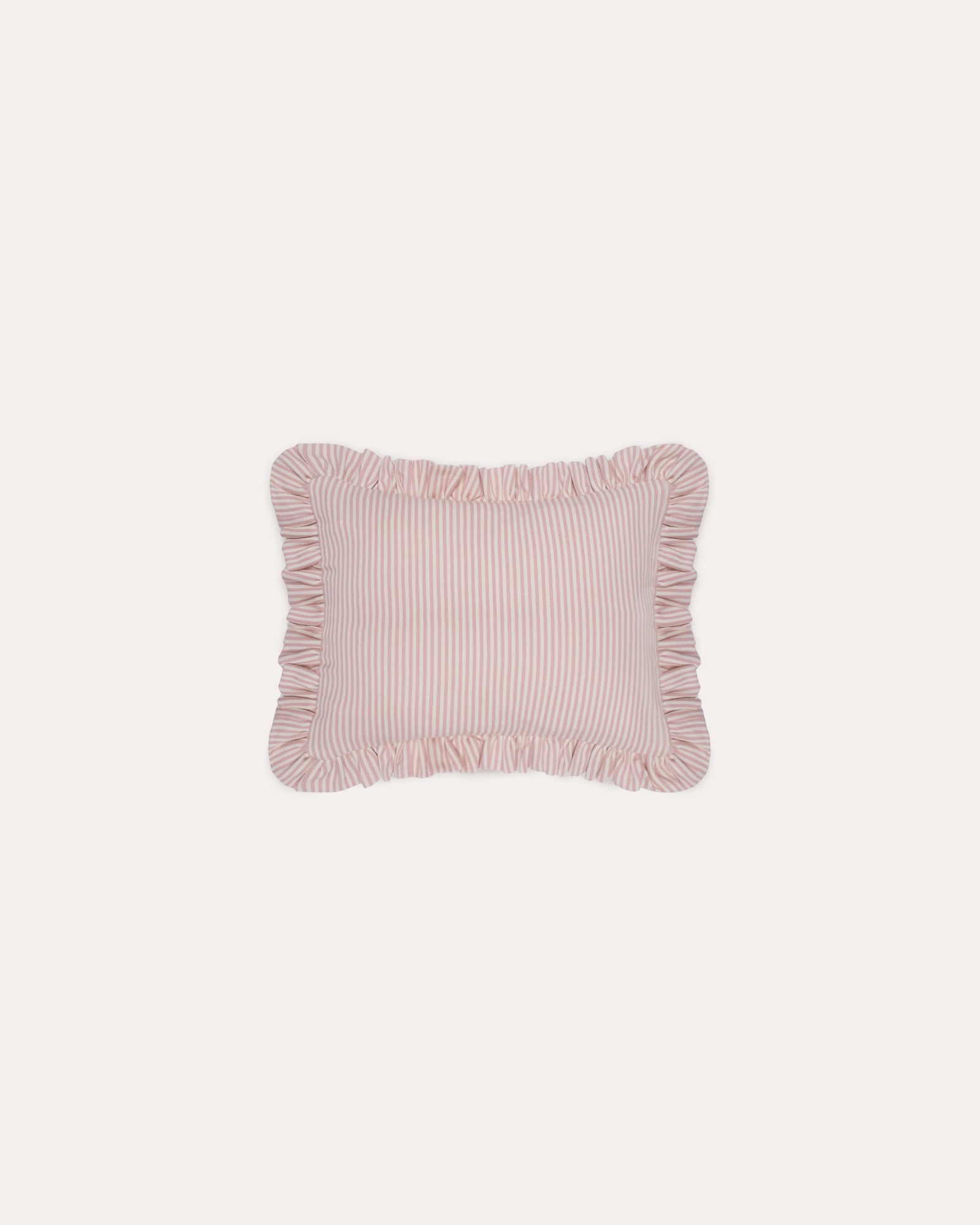 The Fine Stripe Rectangle Cushion in Rose