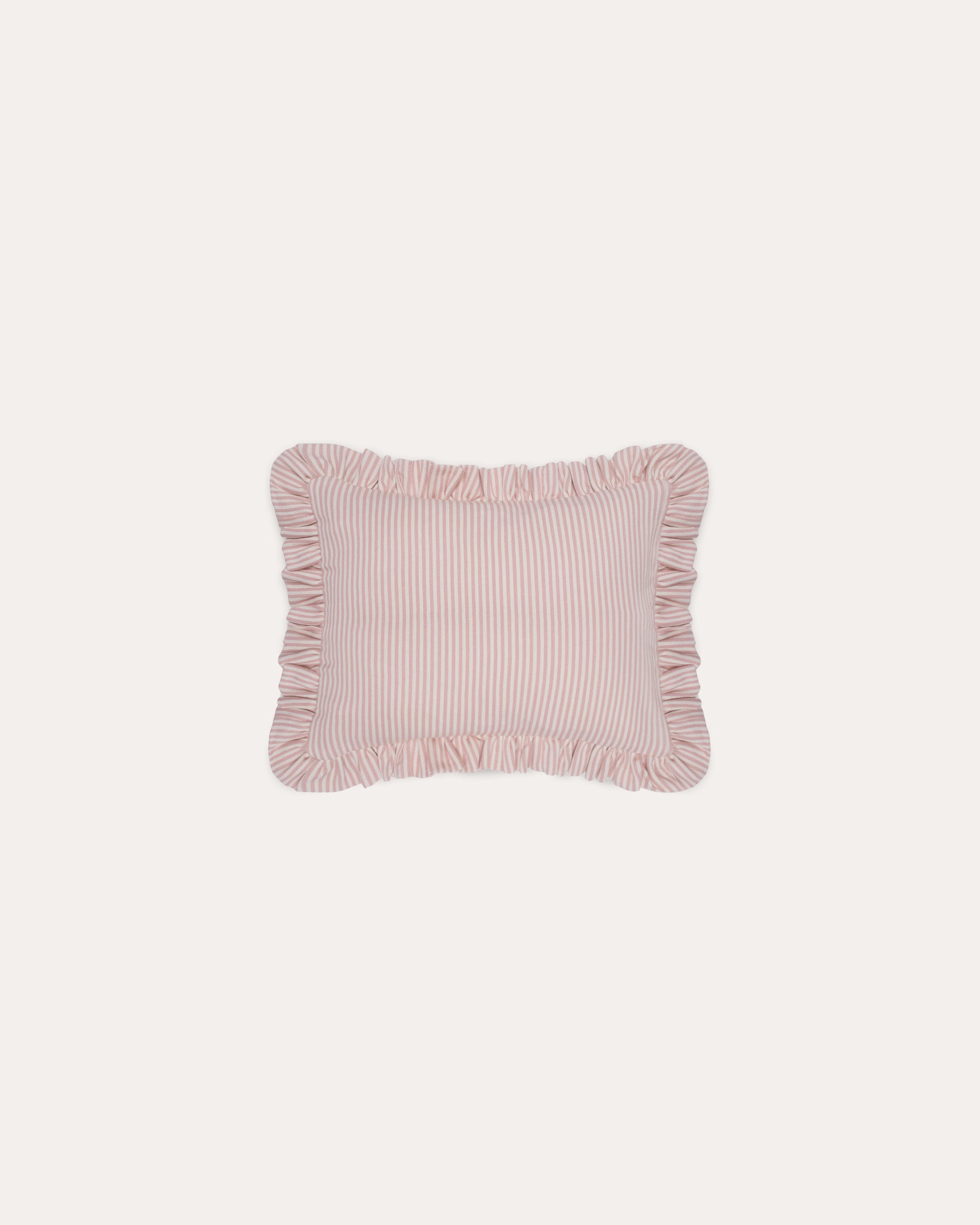 The Fine Stripe Rectangle Cushion in Rose
