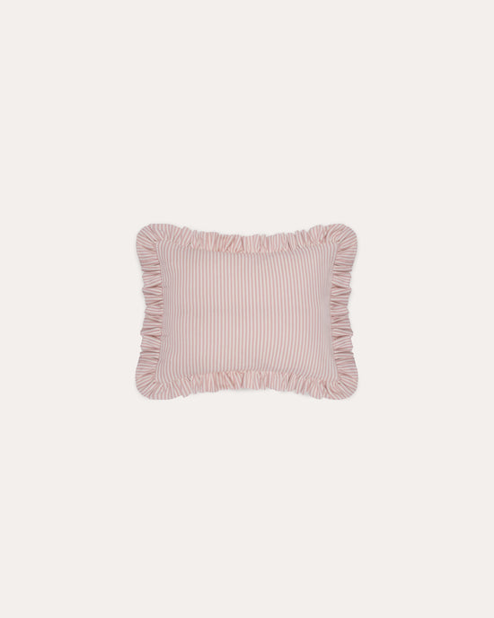 The Fine Stripe Rectangle Cushion in Rose