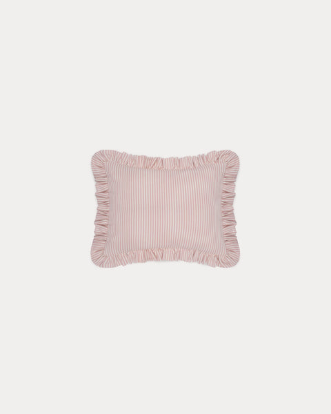 The Fine Stripe Rectangle Cushion in Rose