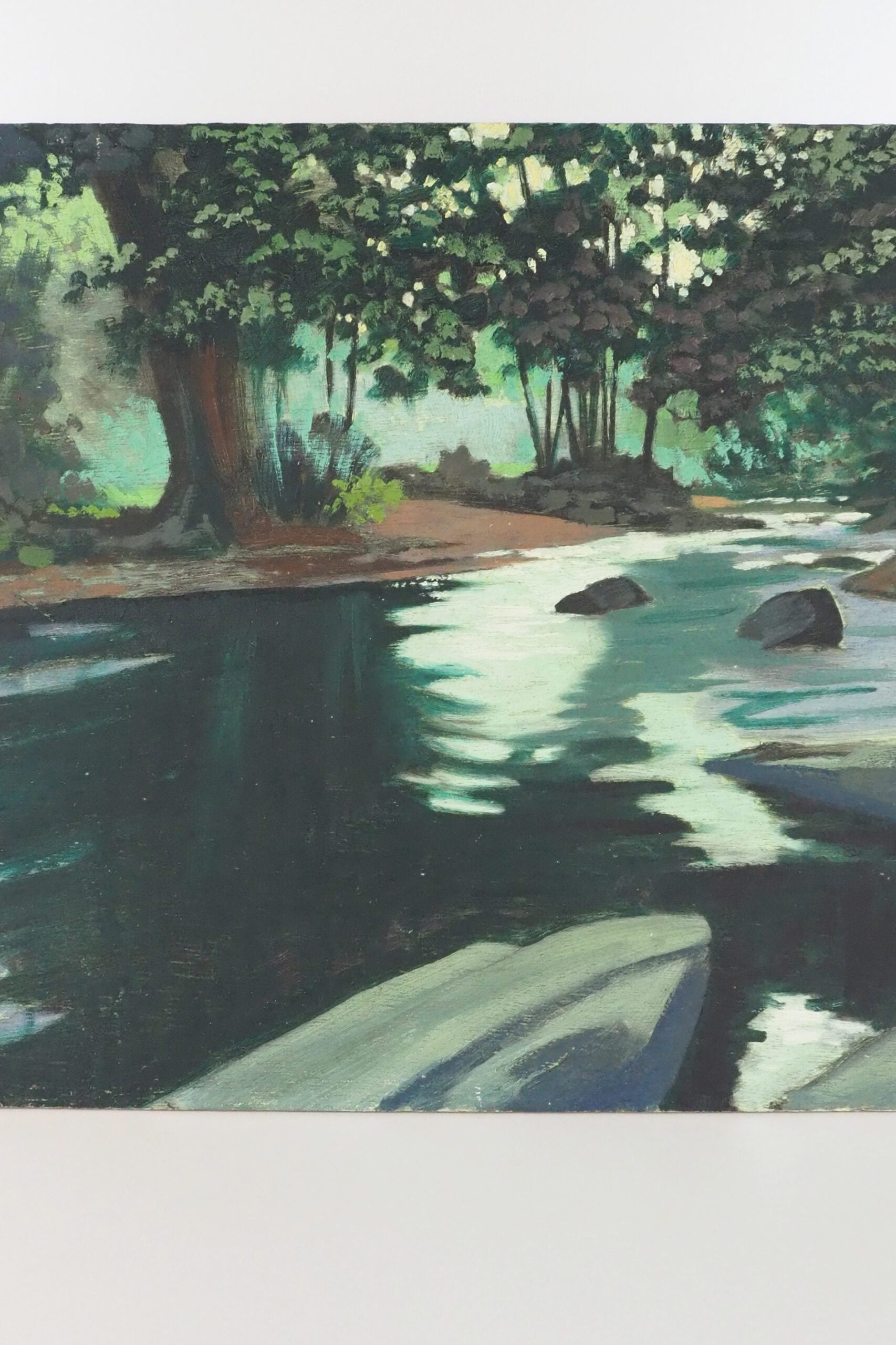 Vintage Landscape Oil on Board Painting