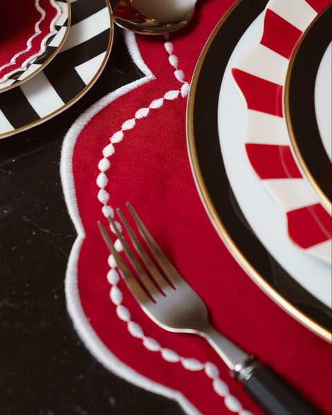 Mimosa Placemat, Red with White