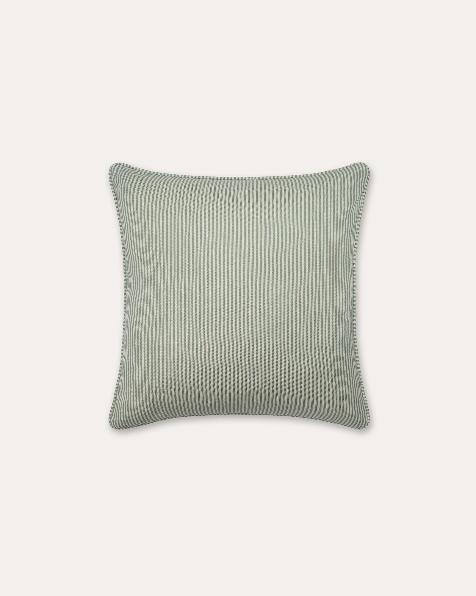 The Fine Stripe Square Cushion in Sage