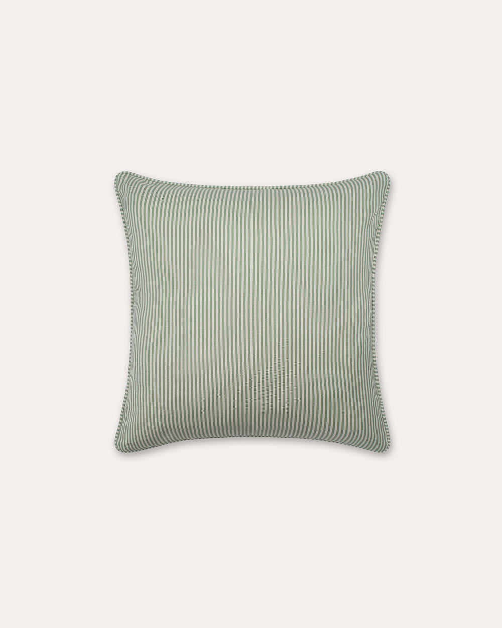 The Fine Stripe Square Cushion in Sage