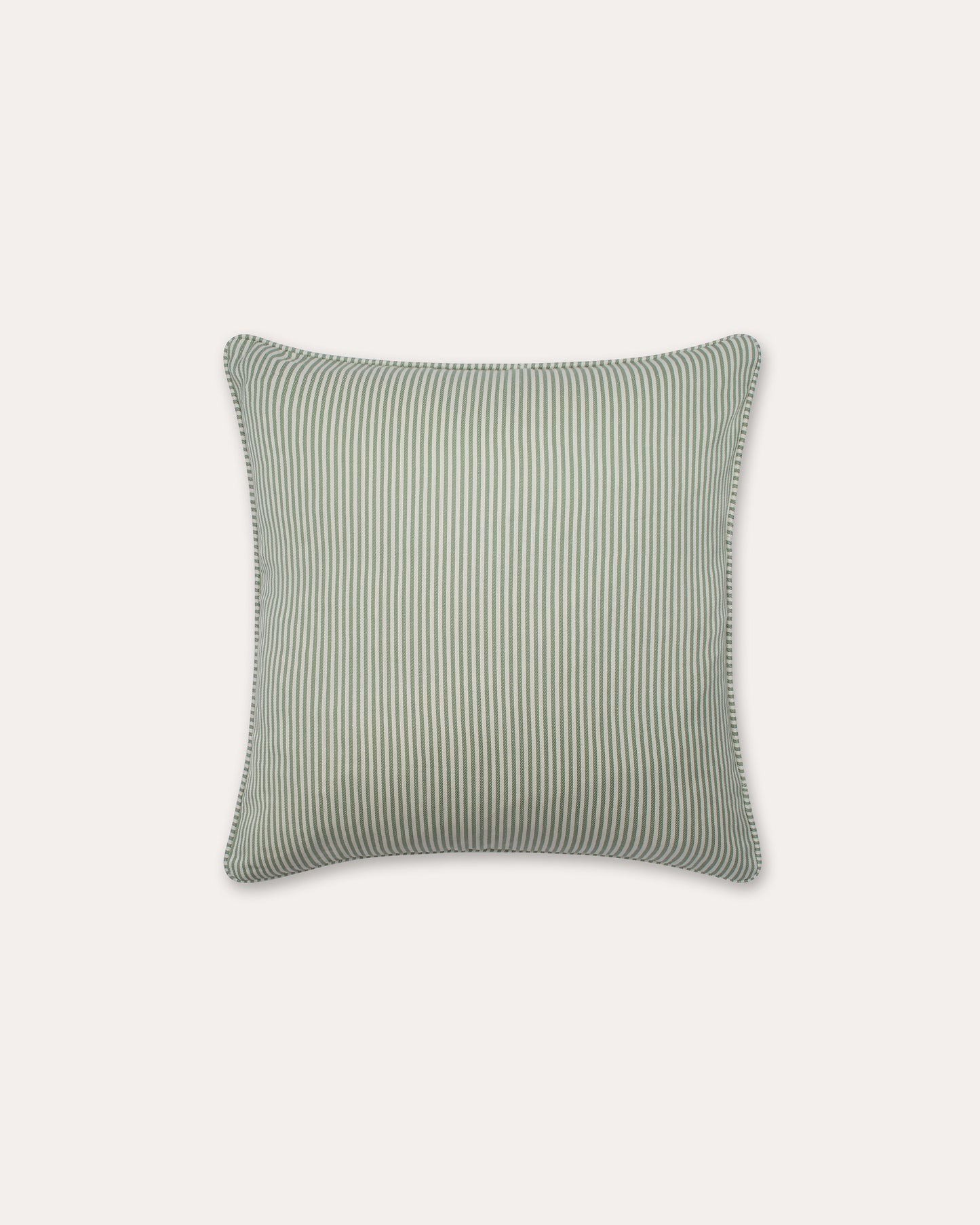 The Fine Stripe Square Cushion in Sage