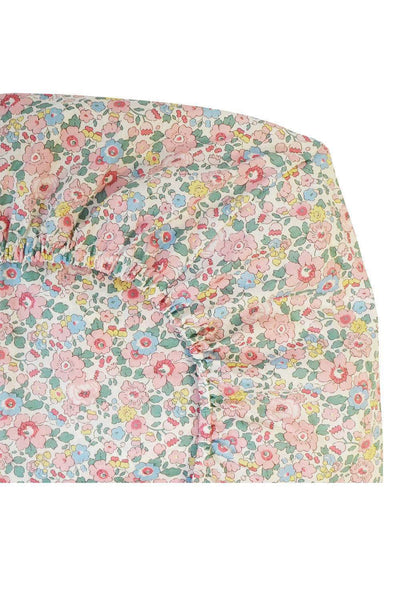 Fitted Sheet made with Liberty Fabric Betsy Blossom Pink