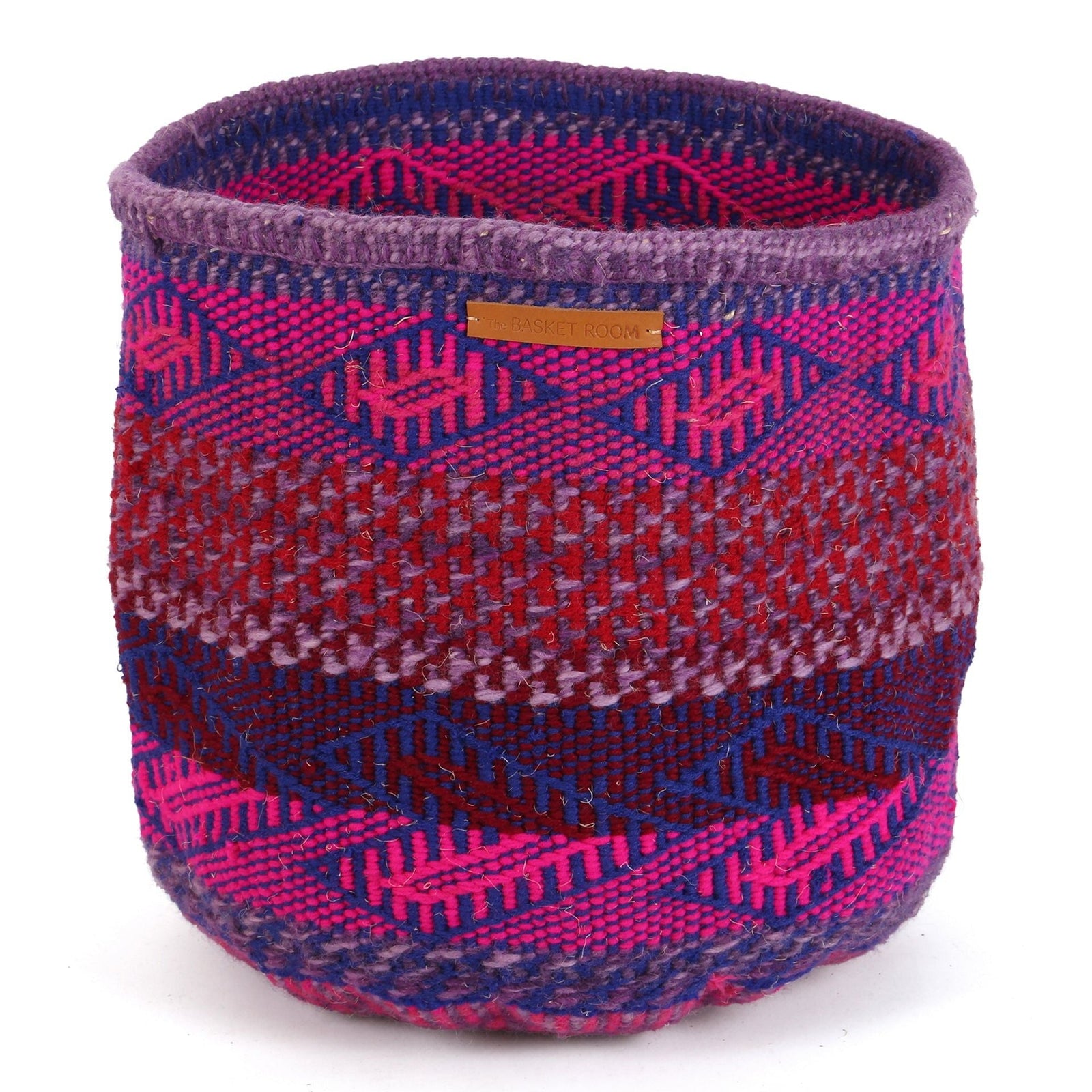 SEMA: Large Pink, Purple and Blue Wool Basket