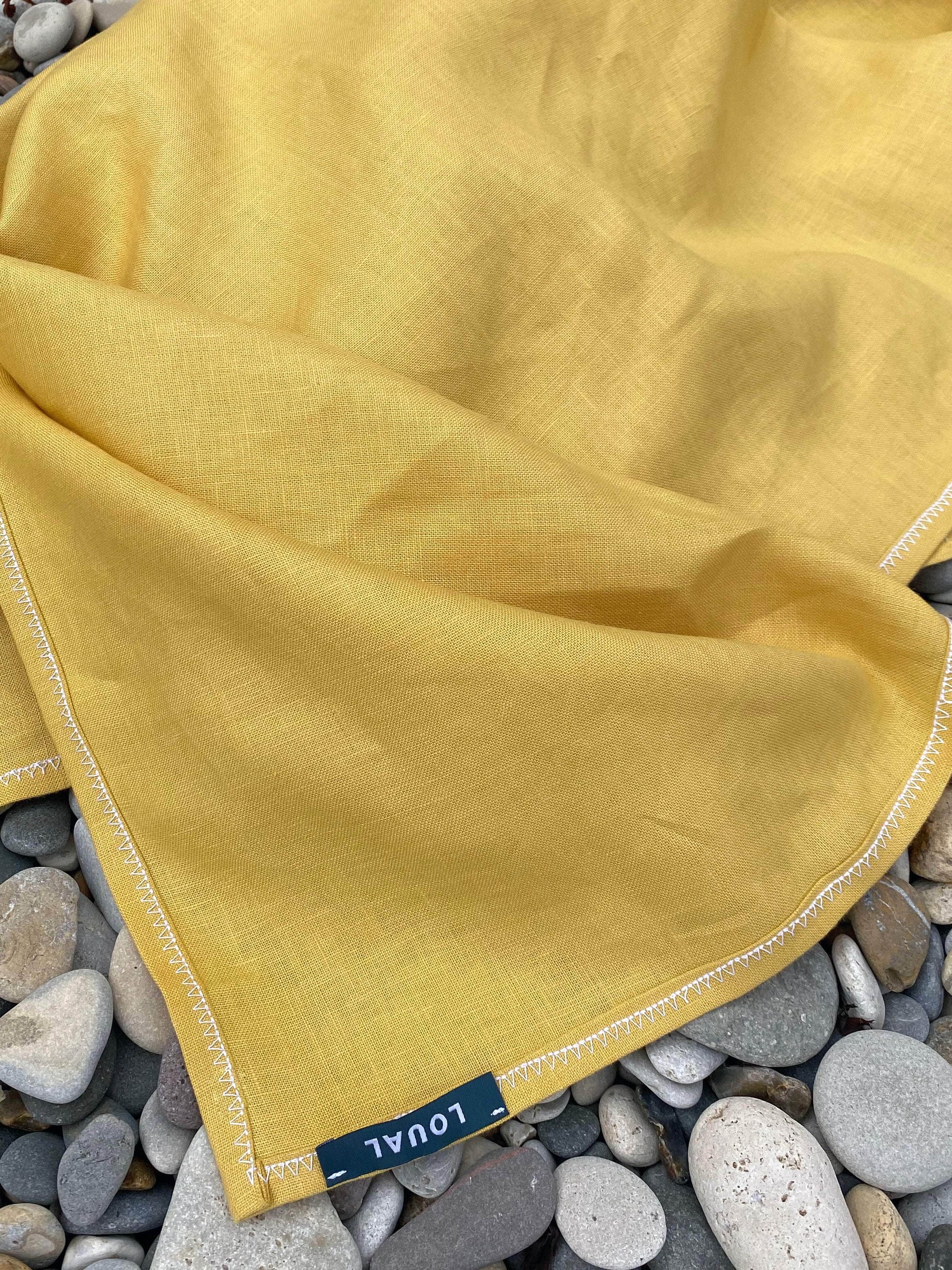 Irish Linen Large Towel - Sunshine Yellow