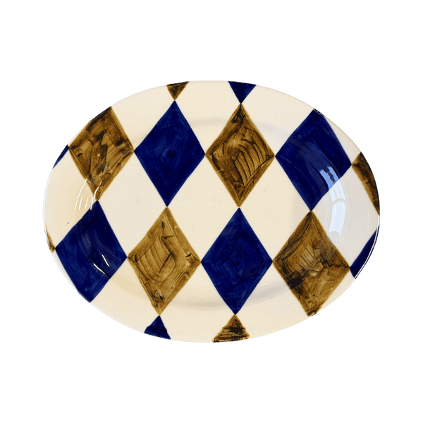 Circus Platter - Blue and Honey - Small