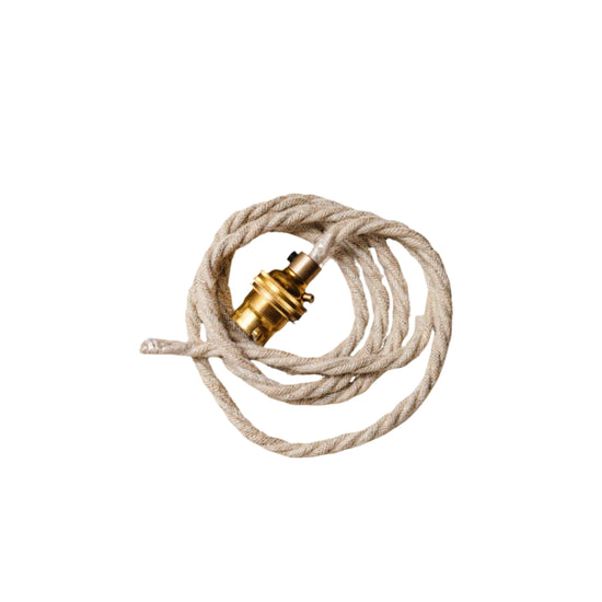 Flex and Bulb Holder, Cream Jute (UK)