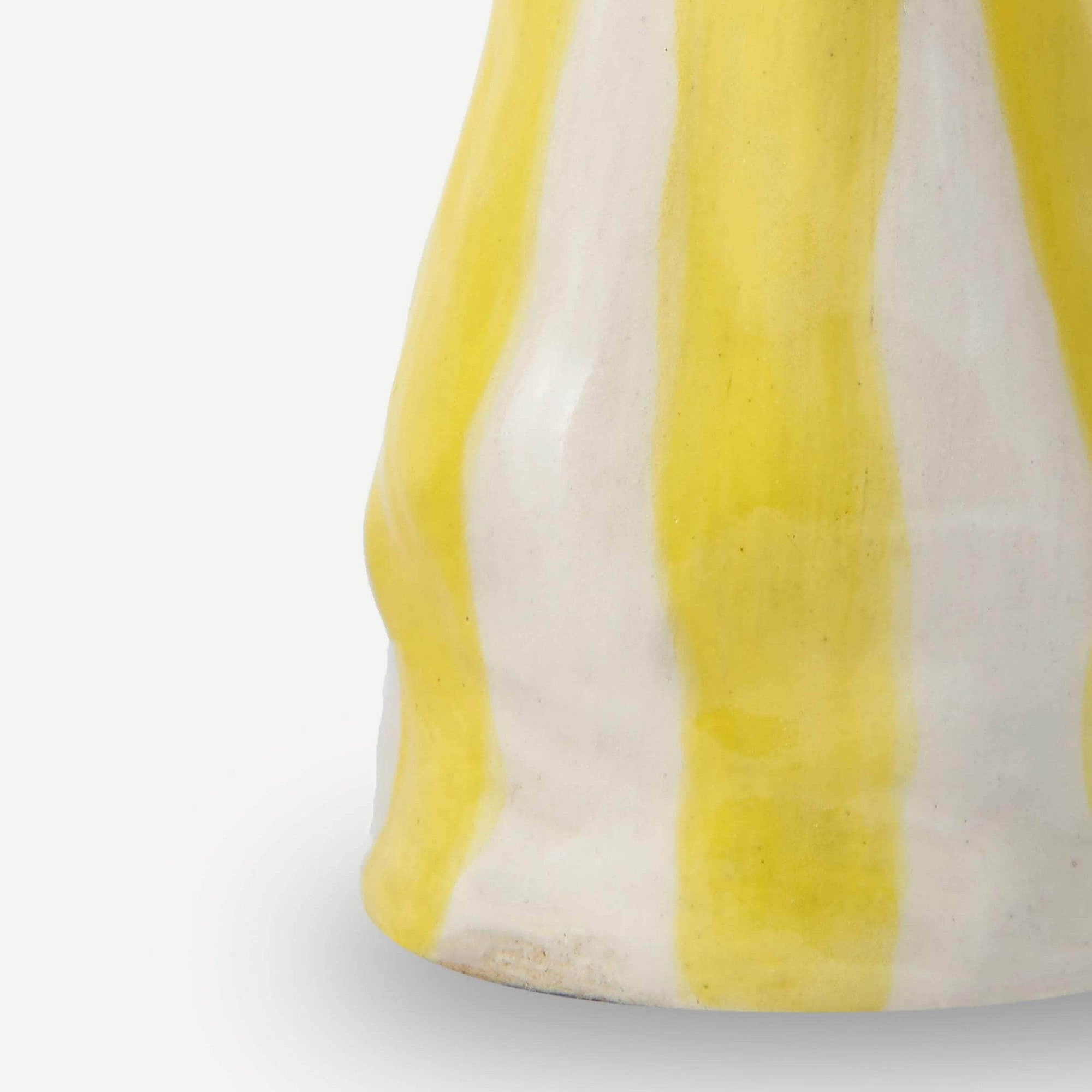 Bright Yellow Candy Stripe Candle Holder