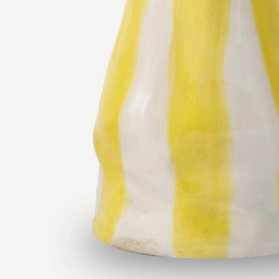 Bright Yellow Candy Stripe Candle Holder