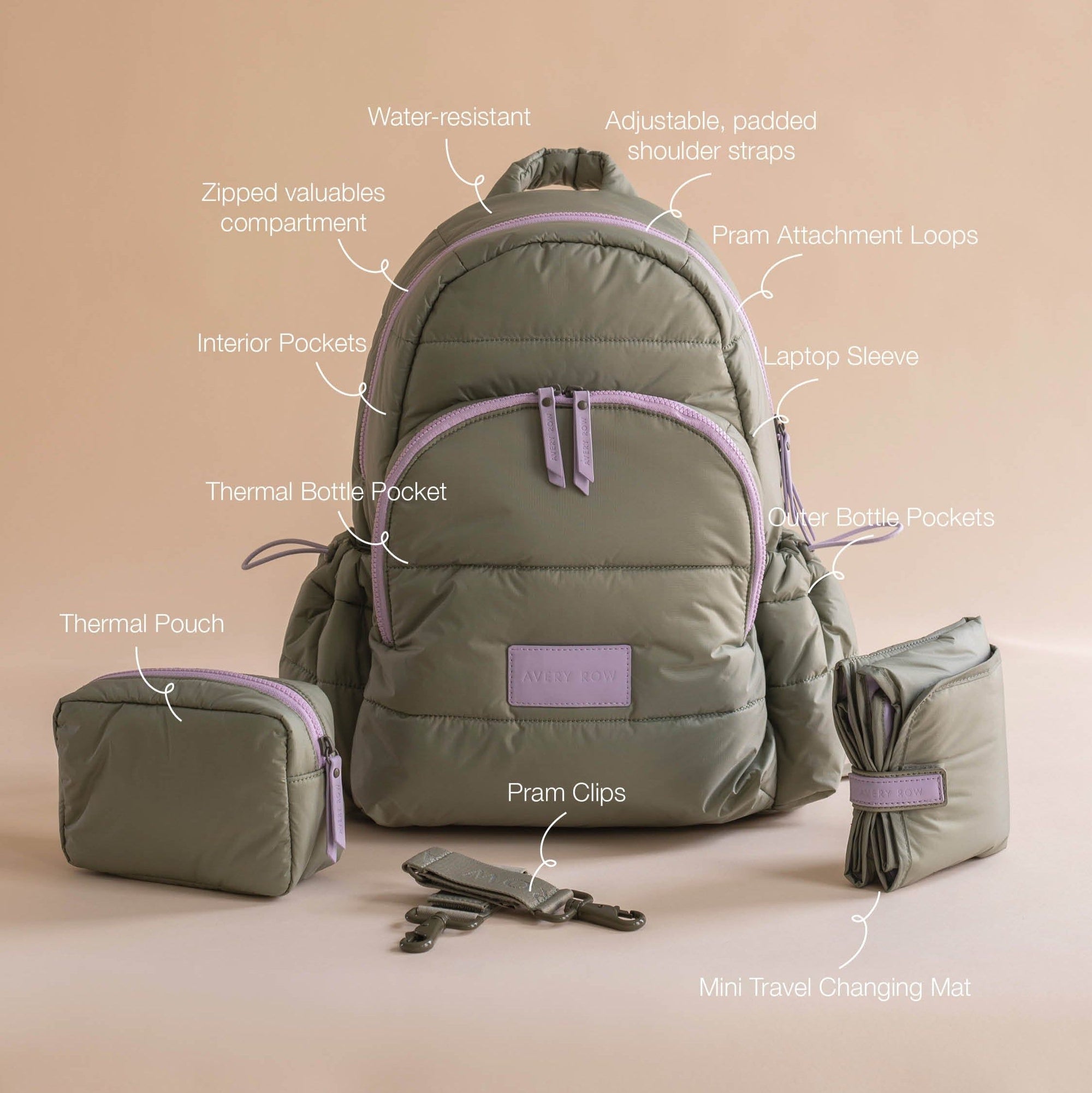 Baby Changing Backpack - Olive