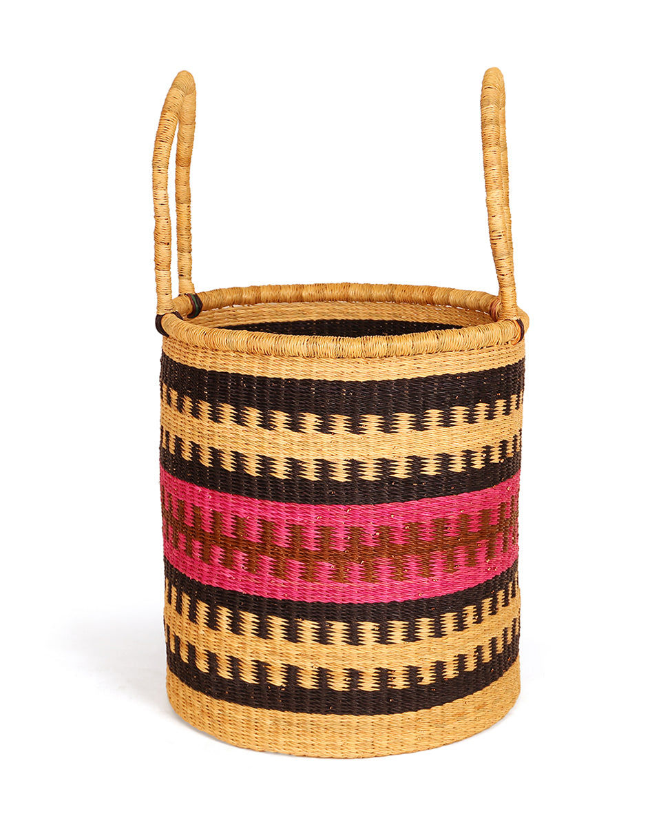AFUA: Black, Pink & Brown Log or Laundry Basket