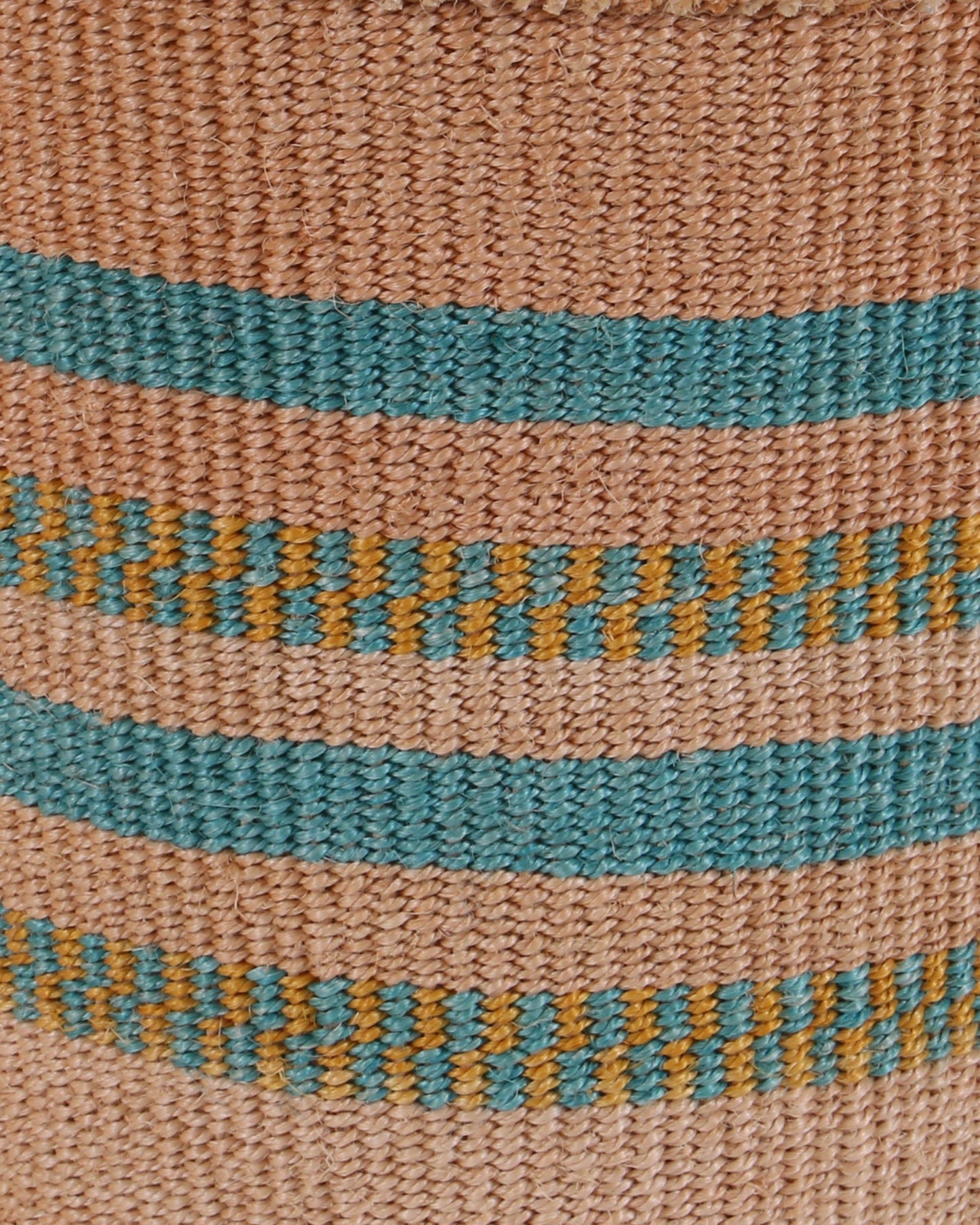 MKALI: Large Aqua, Gold and Natural Sisal Basket