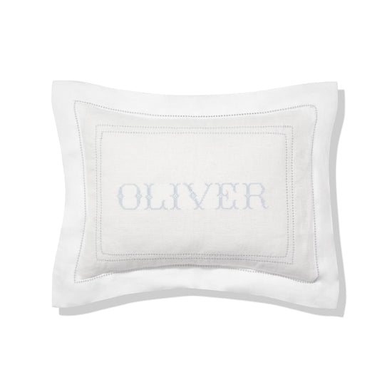 Boudoir Pillow with Hemstitch in Chambray Blue