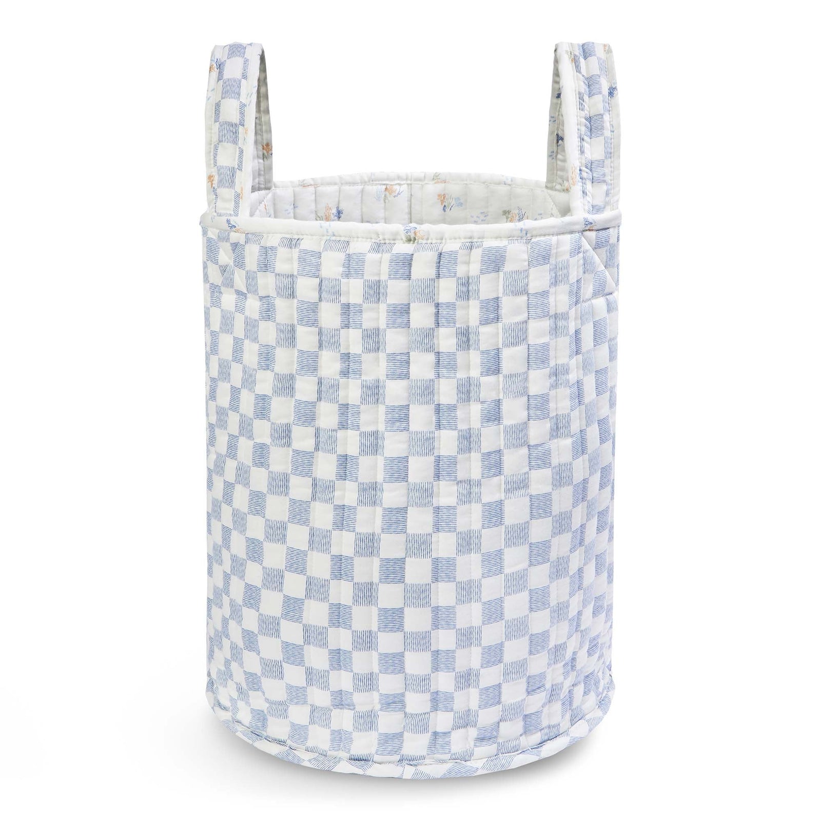 Large Quilted Storage Basket - Coastline / Waves