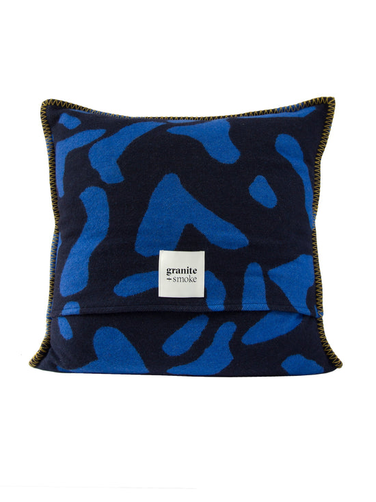 Blue + Navy Scatter Cushion Recycled Wool