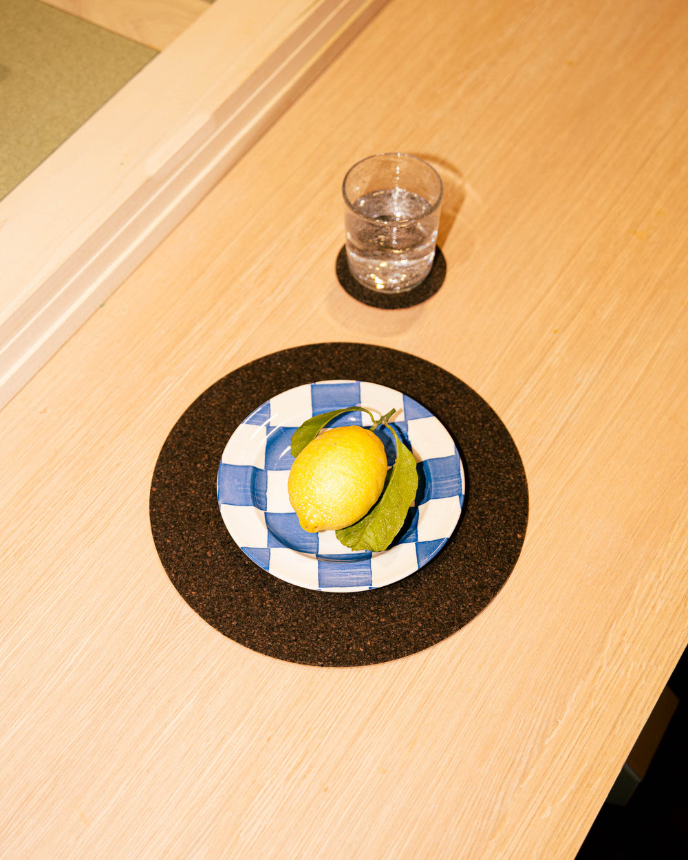 Round Natural Cork Placemat Set of 4 - 2 Tone