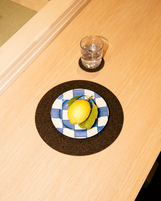 Round Natural Cork Placemat Set of 4 - 2 Tone