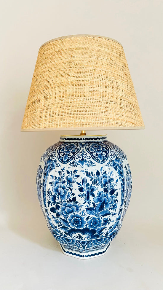 Large Antique Delft Lamp