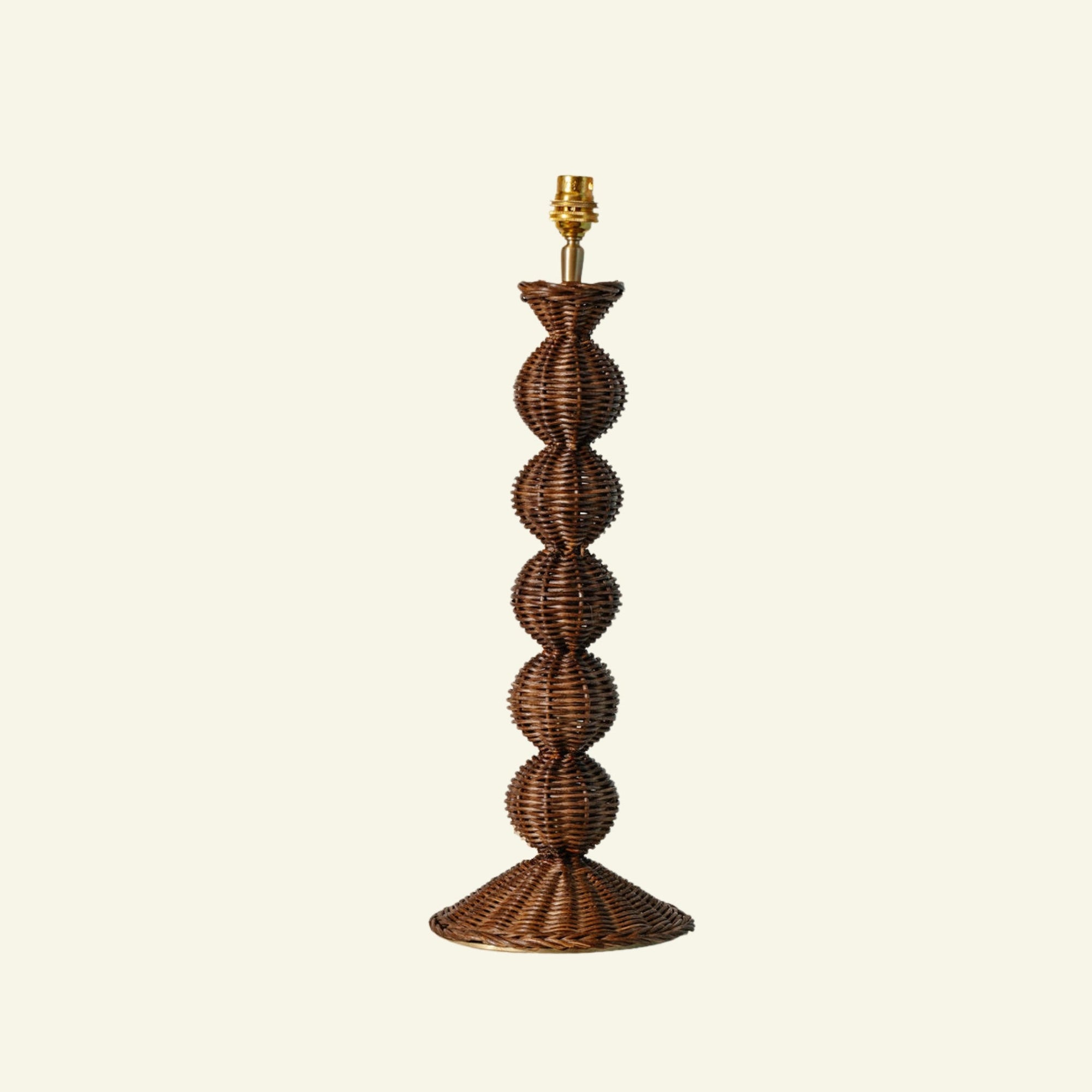 Bobbin Rattan Lamp Base, Teak
