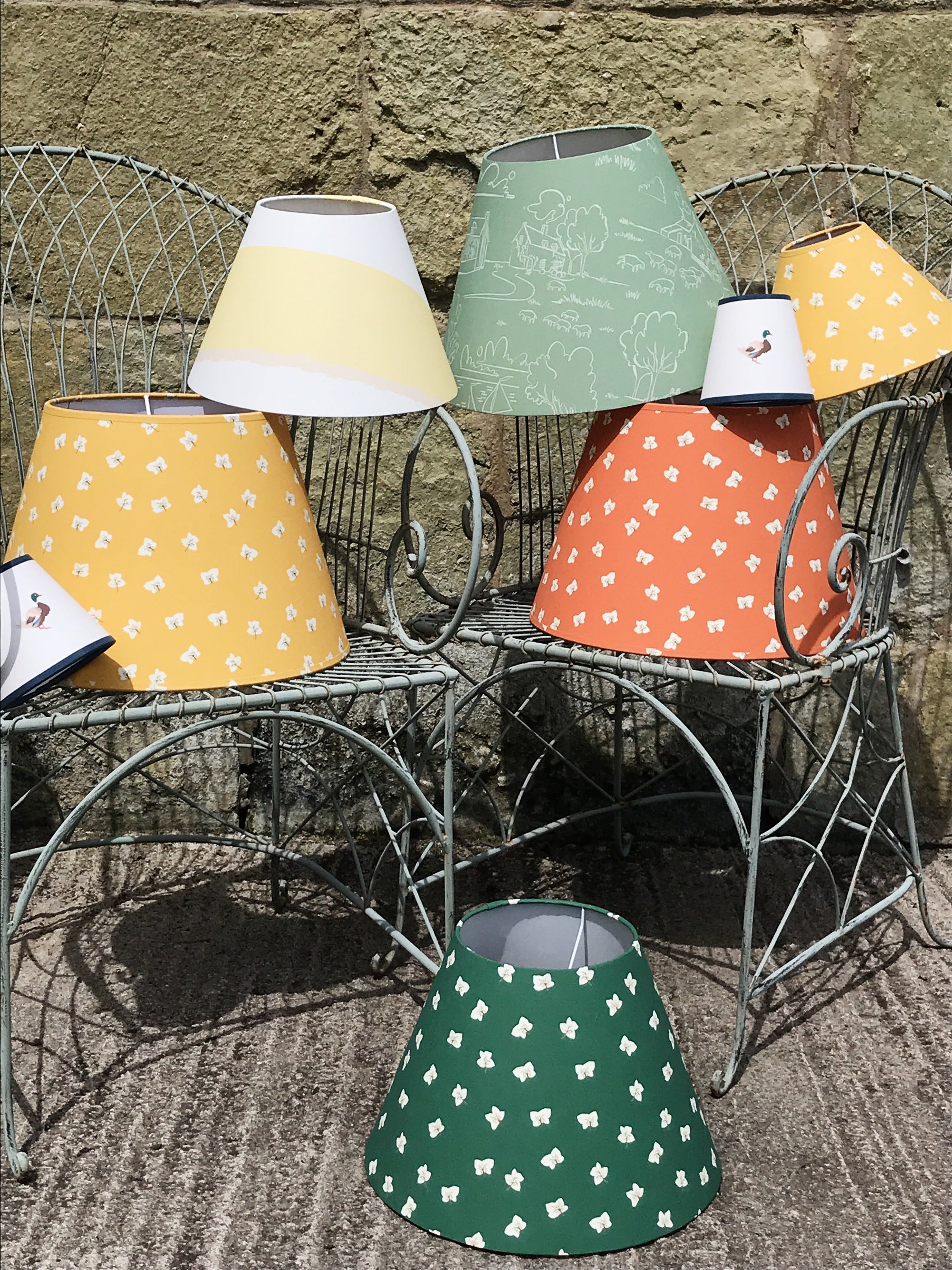 12” Empire Lampshade Wide Stripes Aligned – BUTTERMILK