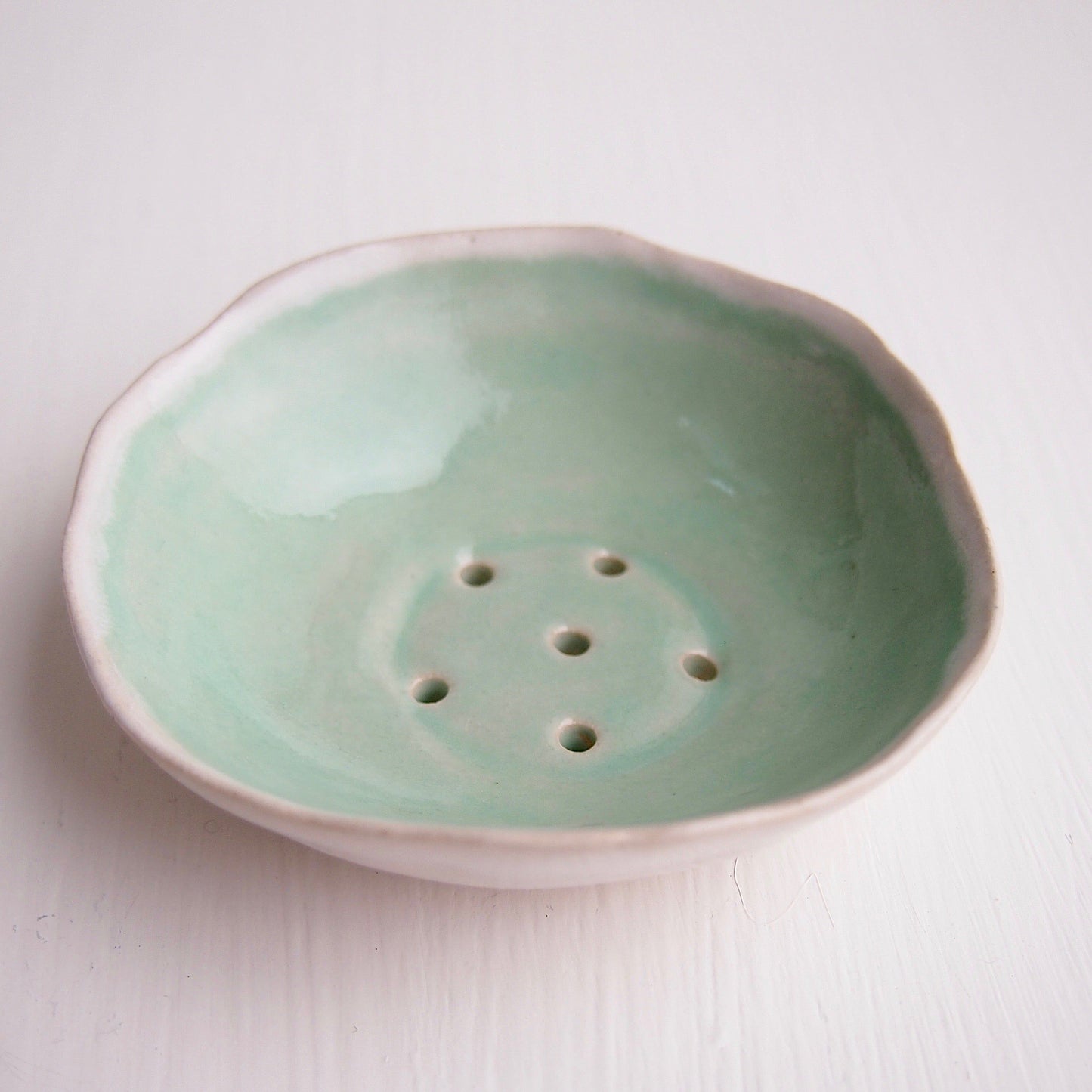 Handmade Turquoise Ceramic Soap Dish