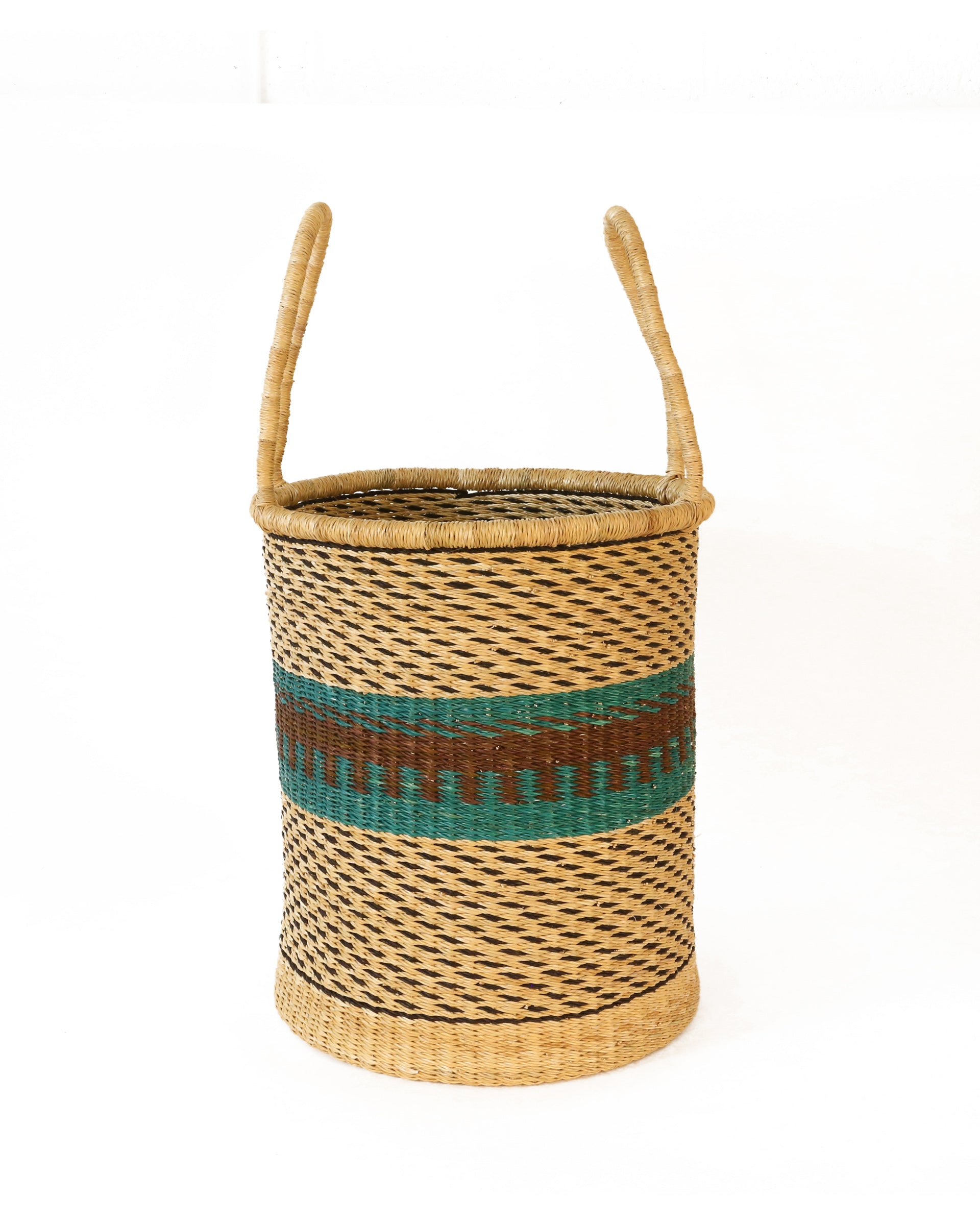 ABENA: Turquoise, Brown, Black Log or Laundry Basket