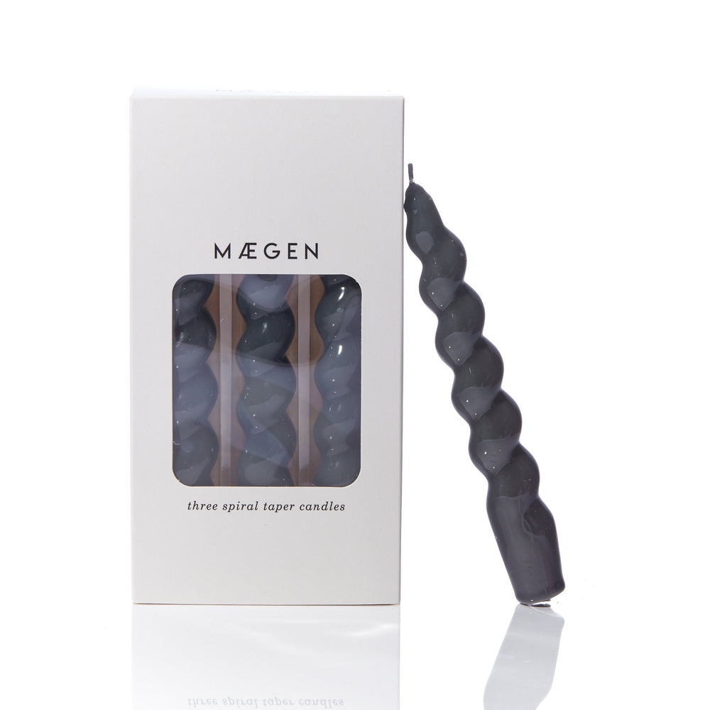 Spiral Taper Candle | Grey