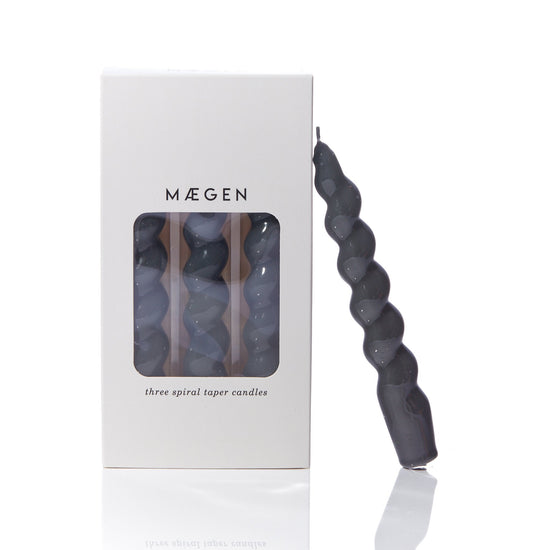 Spiral Taper Candle | Grey