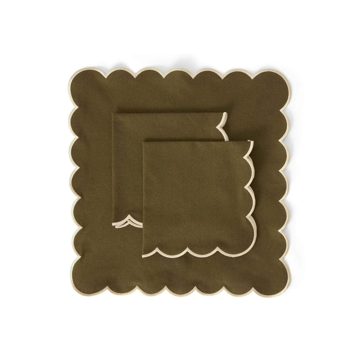 Grace Scallop Napkin in Como Green set of 4
