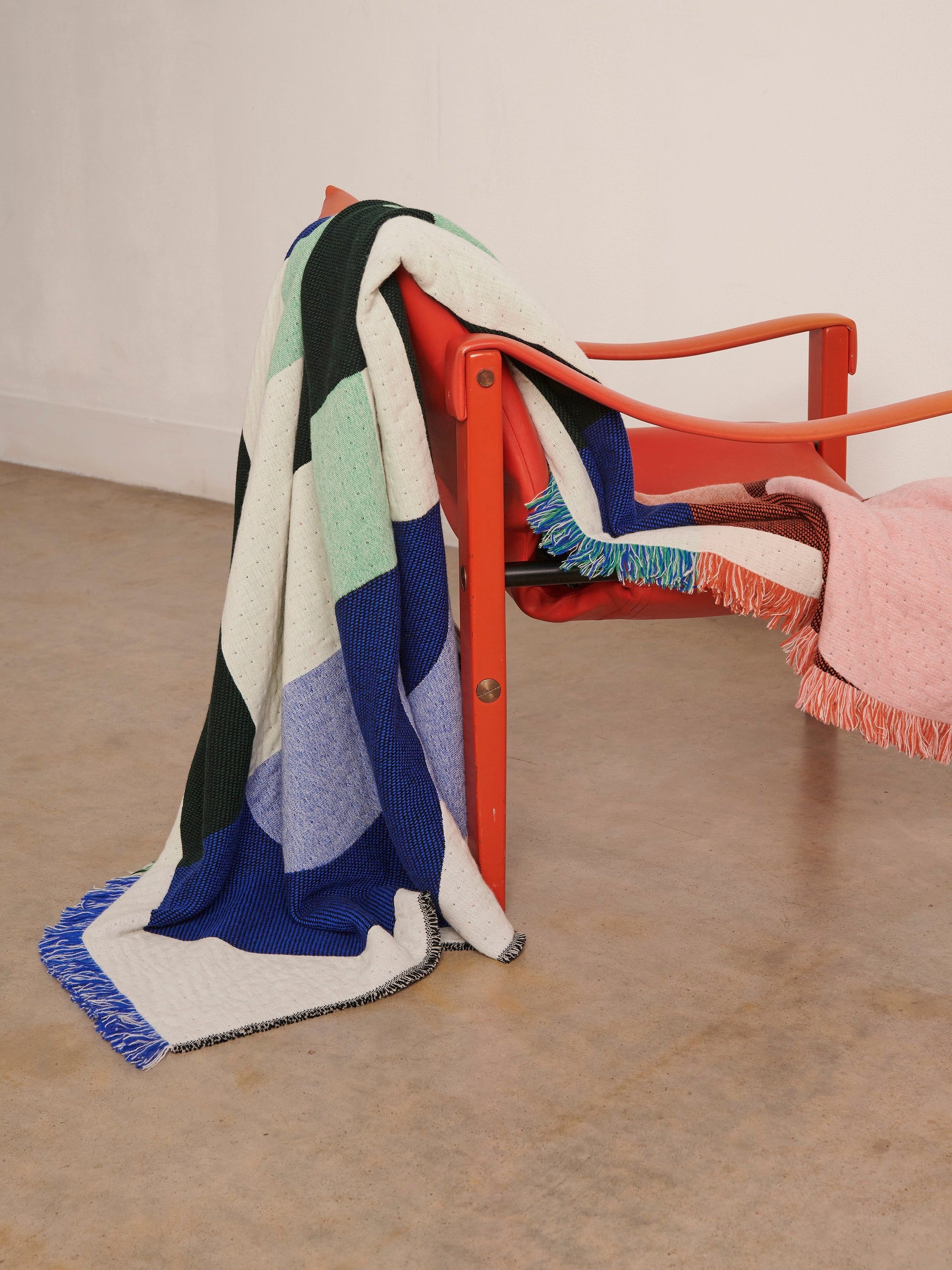 Brutalist Blanket Blue, Pink + White