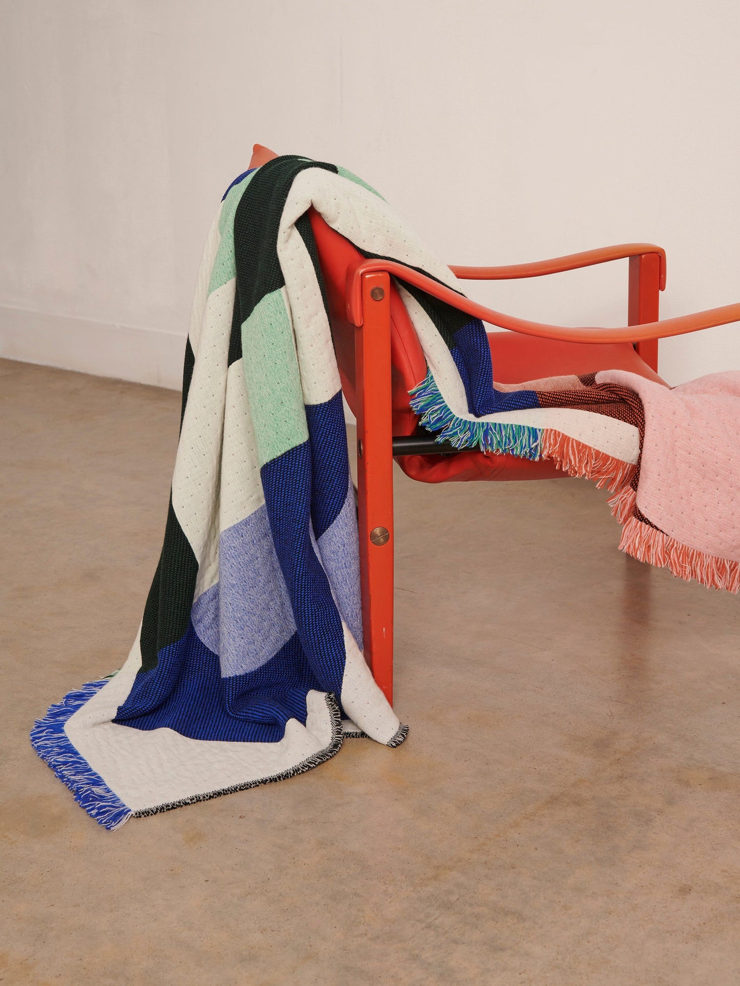 Brutalist Blanket Blue, Pink + White