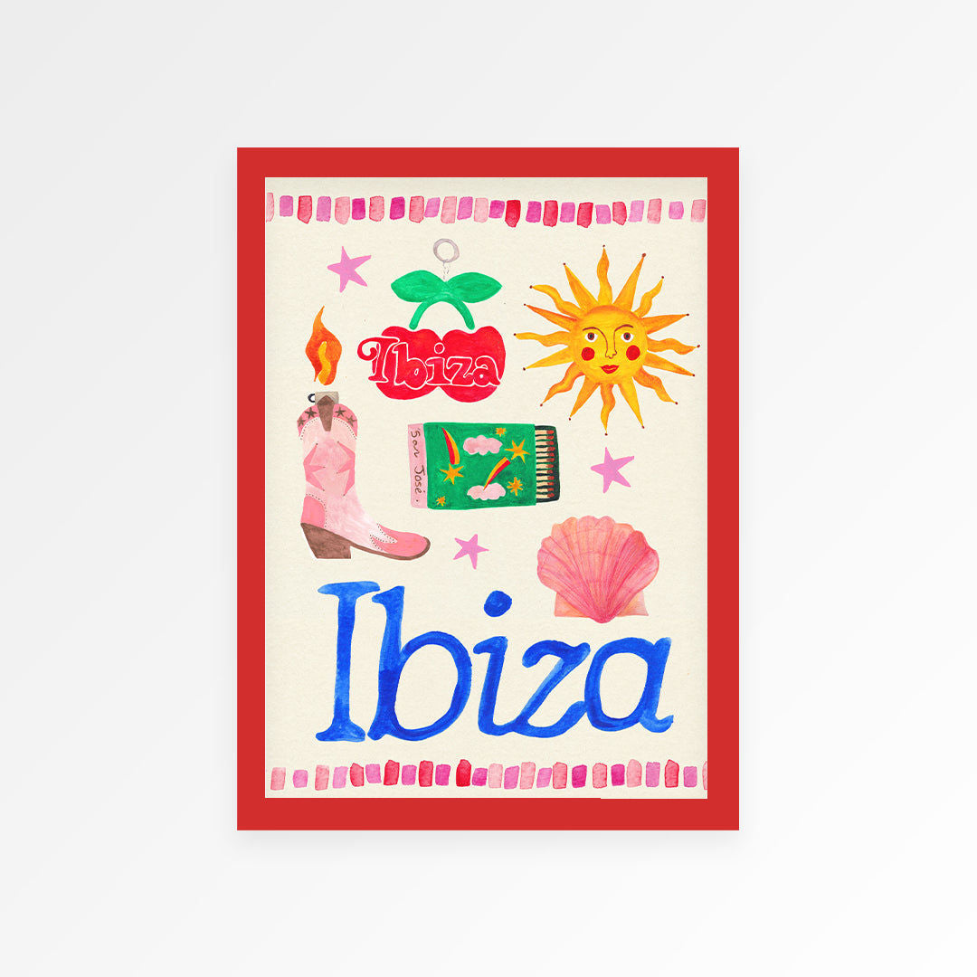 Ibiza Travel Trinket Hand Painted Print