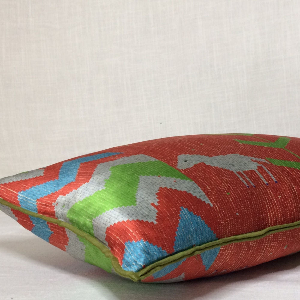 Dhay Cushion - Terracotta & True Green