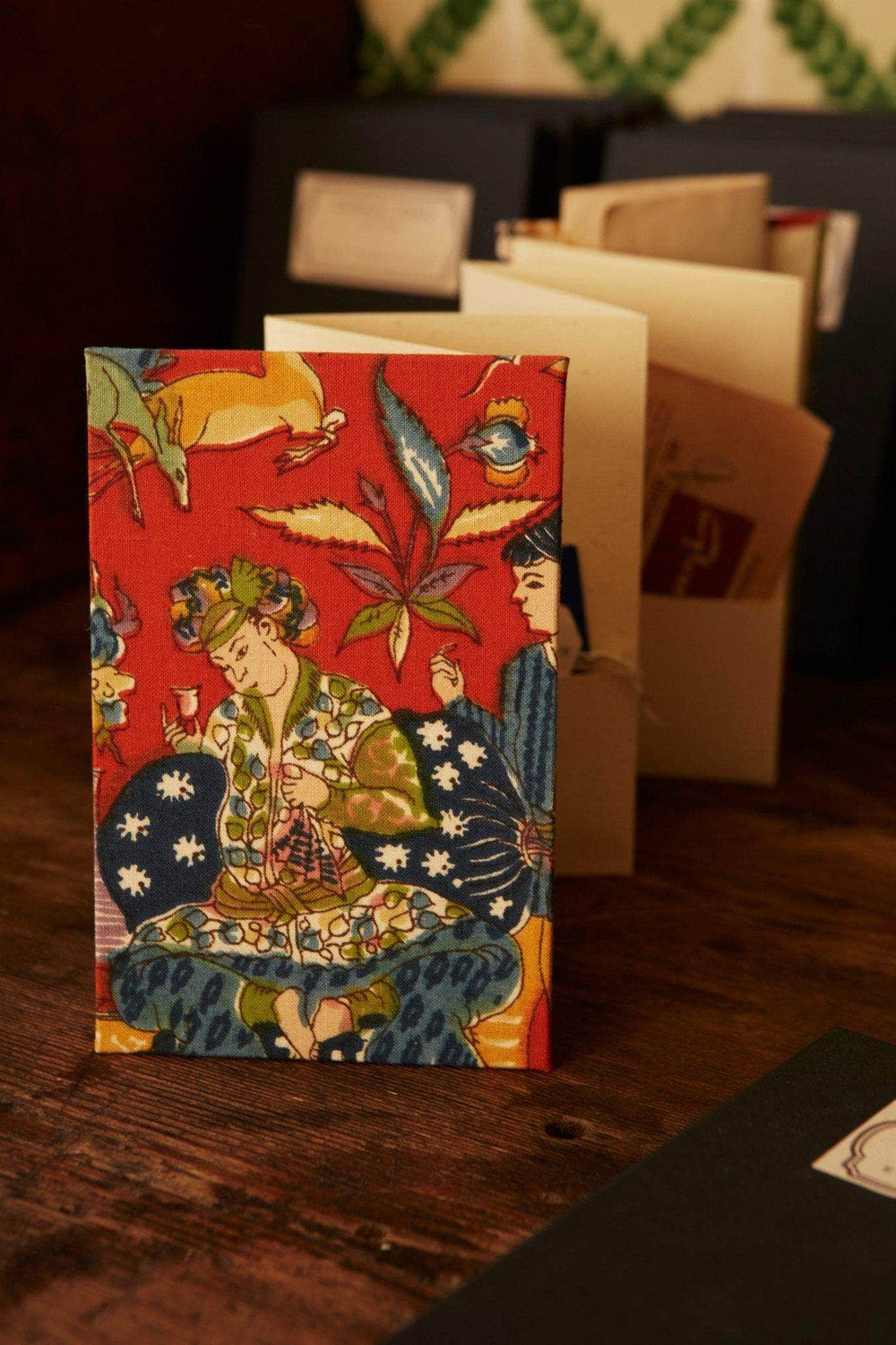 Indian block print bound memory concertina - A6