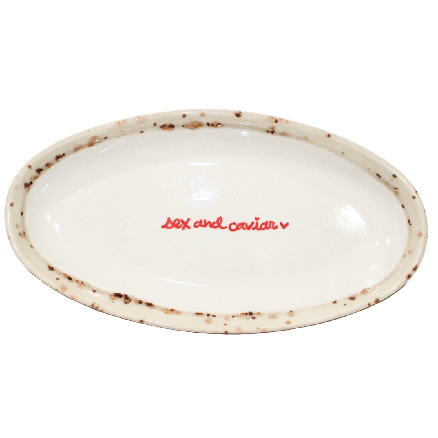 Hand-painted “sex and caviar” Dish