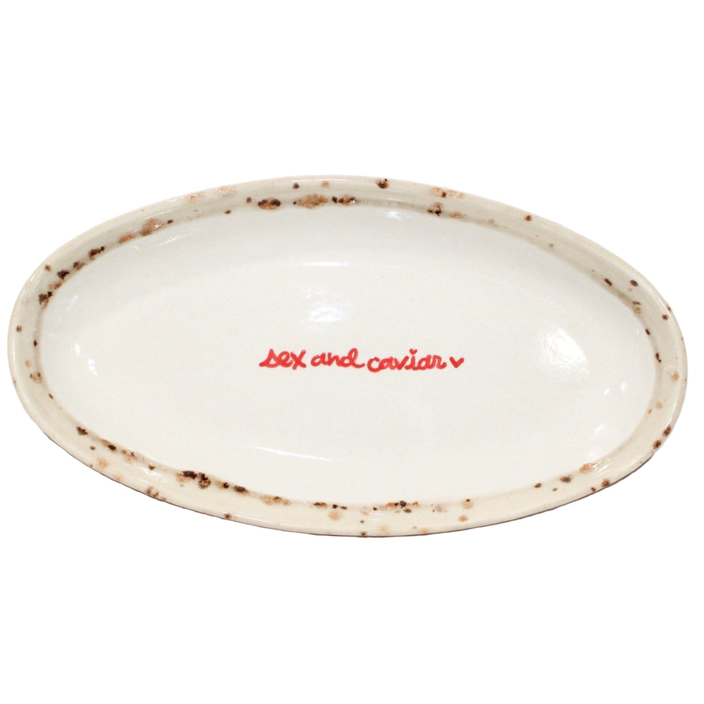 Hand-painted “sex and caviar” Dish