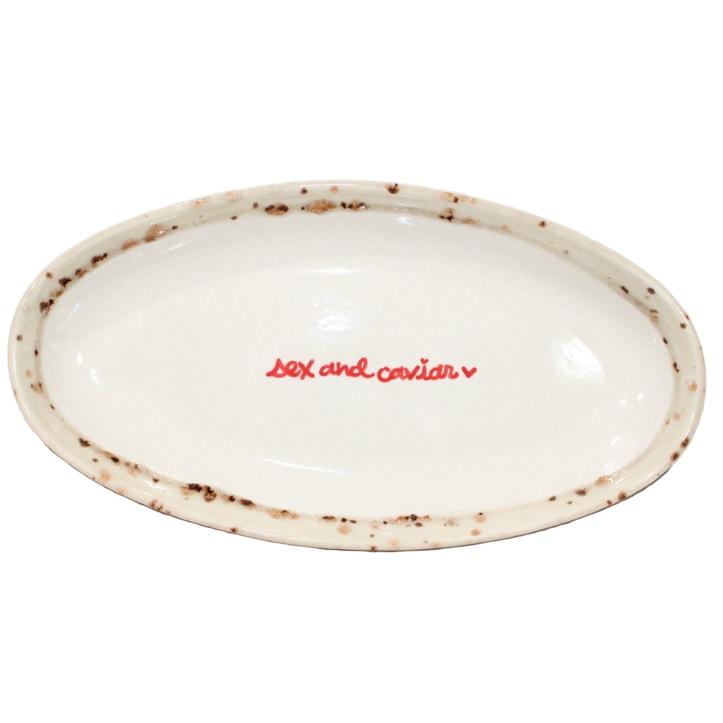 Hand-painted “sex and caviar” Dish