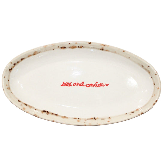 Hand-painted “sex and caviar” Dish