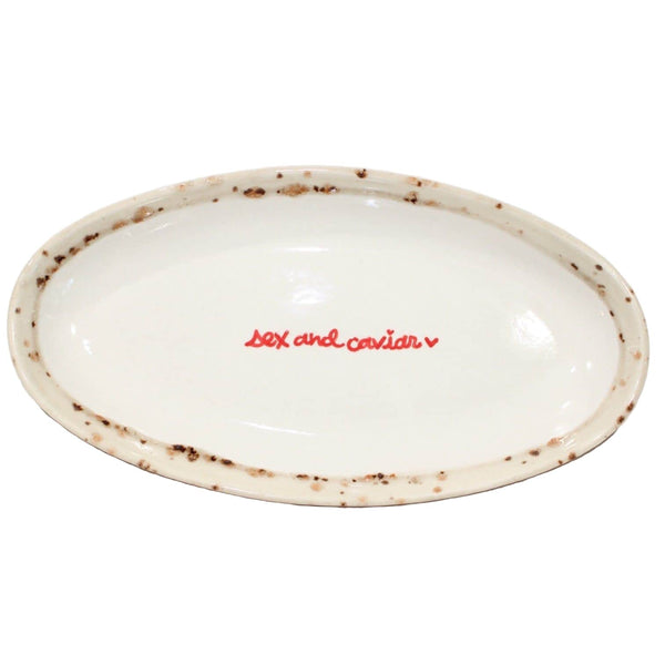 Hand-painted “sex and caviar” Dish