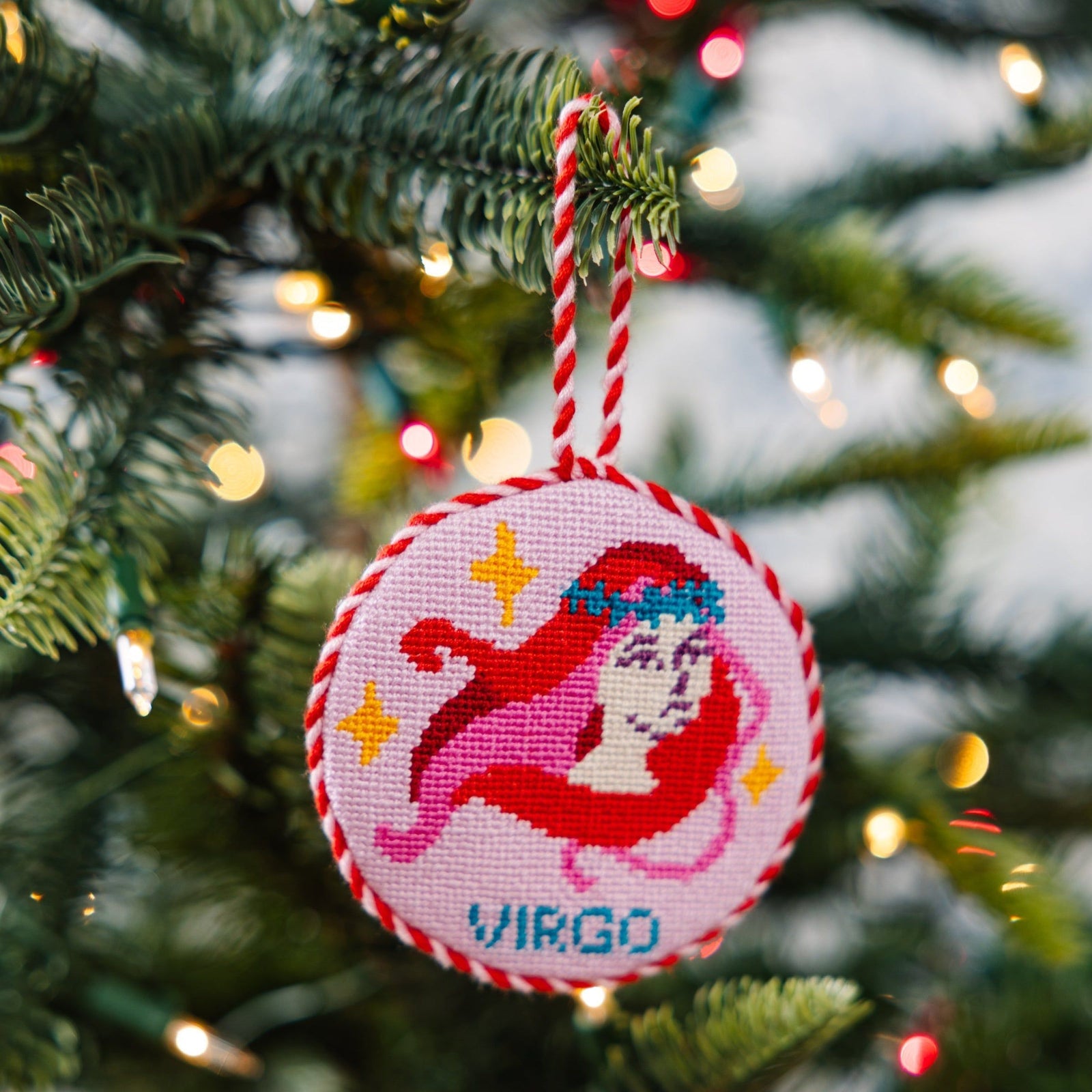 Needlepoint Zodiac Ornament - Virgo