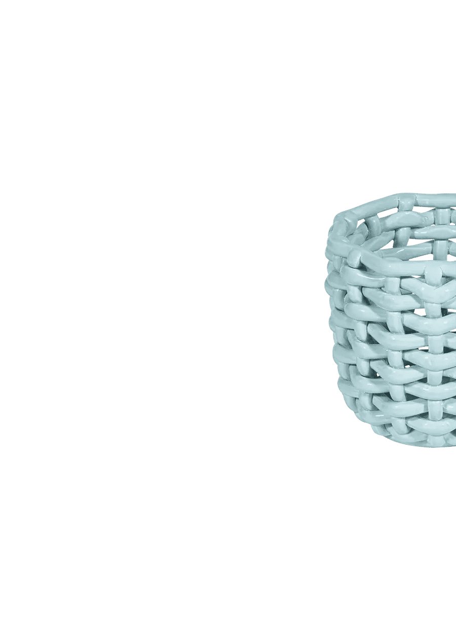 Sky Blue Basketweave Planter