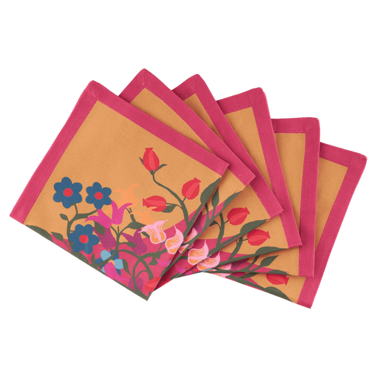 Blumen Orange Napkins | Set of 6