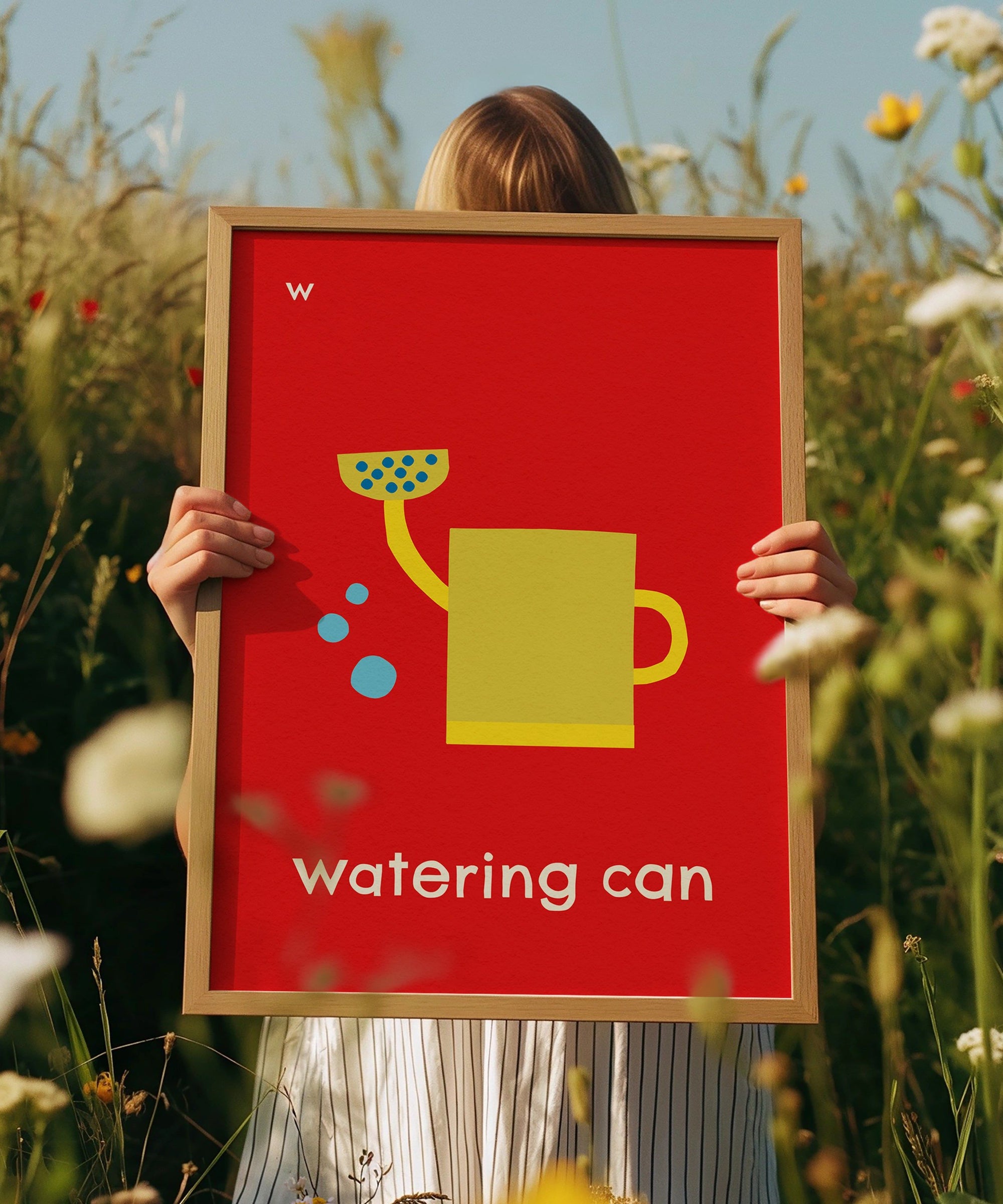 W for Watering Can Art Print