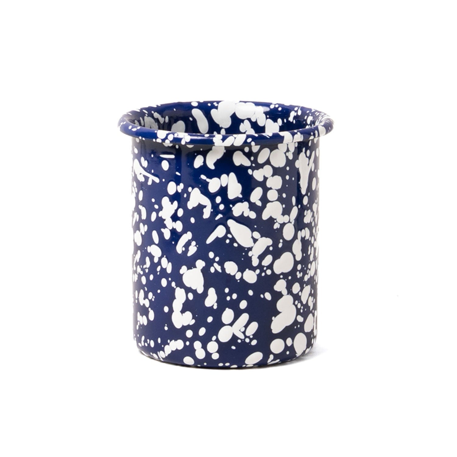 Splatter Enamel Utensil Pot - Blue/White